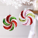 Sugar & Stripes Bright Ornament Peppermint Glass, Asst, 4.25"H
