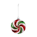 Sugar & Stripes Bright Ornament Peppermint Glass, Asst, 4.25"H