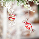 Sugar & Stripes Bright Ornament Peppermint Candy Glass, Asst, 3.5"H