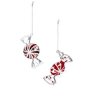 Sugar & Stripes Bright Ornament Peppermint Candy Glass, Asst, 3.5"H
