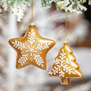 Sugar & Stripes Bright Ornament Gingerbread Icon Glass, Asst