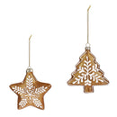 Sugar & Stripes Bright Ornament Gingerbread Icon Glass, Asst