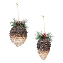 Winter Grove Ornament Pine Cone Glass, Asst, 5.25"H