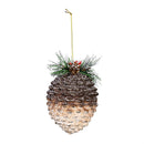 Winter Grove Ornament Pine Cone Glass, Asst, 5.25"H