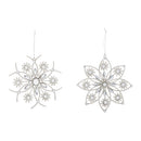 Geometric Metal Snowflake Ornament, 2 Asst,3otm216
