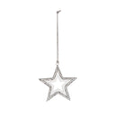 Beaded Metal Ornament, 2 Asst: Snowflake/Star