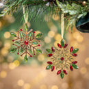 Twas The Night Ornament Snowflake with Gems Metal, Asst, 4.25"H