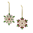 Twas The Night Ornament Snowflake with Gems Metal, Asst, 4.25"H