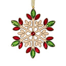 Twas The Night Ornament Snowflake with Gems Metal, Asst, 4.25"H