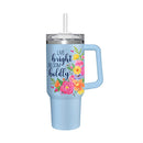 Hop Into Spring Tumbler Stainless-Steel Canyon Cup w/ Straw, Live Bright Bloom Boldly, 40oz, Gift Bo