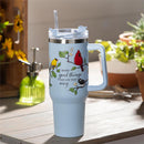 Cottage Garden Tumbler Stainless-Steel Canyon Cup w/ Straw, Bird Friends, 40oz, Gift Box