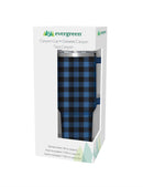 Tumbler Stainless-Steel Canyon Cup w/ Straw, Blue Buffalo Check, 40oz, Gift Box