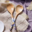 Golden Lilac Wood Salad Server Set