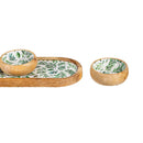 Olive Oasis 3-Section Wood Server with Bowls, 13"L