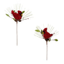 Snowbirds Stem Cardinal Artificial, 12"H, Asst of 2