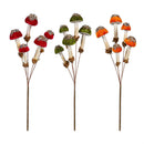 Woodland Storybook Stem Mushroom with Glitter, 13"H, Asst of 3