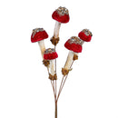 Woodland Storybook Stem Mushroom with Glitter, 13"H, Asst of 3