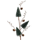 Winter Grove Stem Bottle Brush Tree and Pine Cones, 27"H, Asst of 3