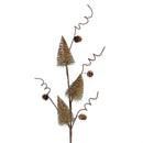 Winter Grove Stem Bottle Brush Tree and Pine Cones, 27"H, Asst of 3