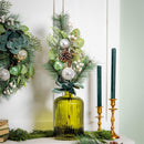 Shades of Emerald Stem Artificial with Ornaments, 25"H