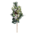Shades of Emerald Stem Artificial with Ornaments, 25"H