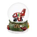 Heartfelt Cheer Water Globe Santa with Airplane Resin, 6"H