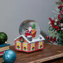 Heartfelt Cheer Water Globe Resin Santa in Sleigh with House Base, 7.25"H