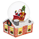 Heartfelt Cheer Water Globe Resin Santa in Sleigh with House Base, 7.25"H