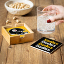 Pittsburgh Steelers Ceramic Coasters Set, 4pcs with Wood Caddy