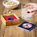 Boston Red Sox Ceramic Coasters Set, 4pcs with Wood Caddy