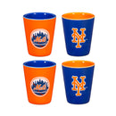 New York Mets 4-Piece Ceramic 2oz. Cup Set