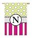 Flag, Gar, New Baskerville Peppy Monogram "N" (Black Topstitch)