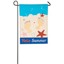 Hello Summer Footprints Garden Applique Flag