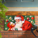 Santa & Olive Embossed Mat