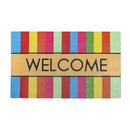Multicolor Stripe Welcome Flocked Floor Mat