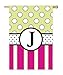 Flag, Gar, New Baskerville Peppy Monogram "J" (Black Topstitch)