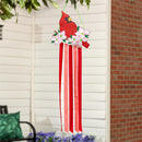 Spring Swinging Cardinal Shaped Fabric Wind Spinner