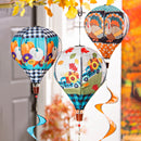 Happy Scarecrow Couple Burlap Balloon Spinner