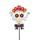 40"H Glow in the Dark Garden Stake, Colorful Skulls, 2 Asst