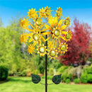 75"H Double Sunflower Wind Spinner