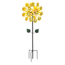75"H Double Sunflower Wind Spinner