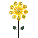 75"H Double Sunflower Wind Spinner