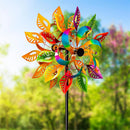 75"H Colorful Filigree Leaves Wind Spinner