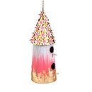 Flower Roof Decorative Metal Bird House, Large