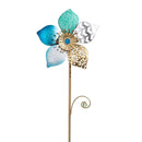 Cottage Garden Stake, Metal Metallic Flower, 36", CDU