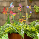 Pollinator Garden Stake, Painted Pollinators Metal Plant Pick, 18", CDU
