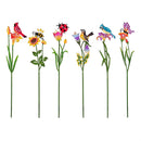 Pollinator Garden Stake, Painted Pollinators Metal Plant Pick, 18", CDU