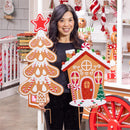 Sugar and Stripes Garden Stake, Metal, Gingerbread Cottage, 27"H, Asst of 2, CDU