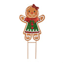 Sugar and Stripes Garden Stake, Metal, Gingerbread Buddies, 25"H, Asst of 2, CDU