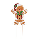 Sugar and Stripes Garden Stake, Metal, Gingerbread Buddies, 25"H, Asst of 2, CDU